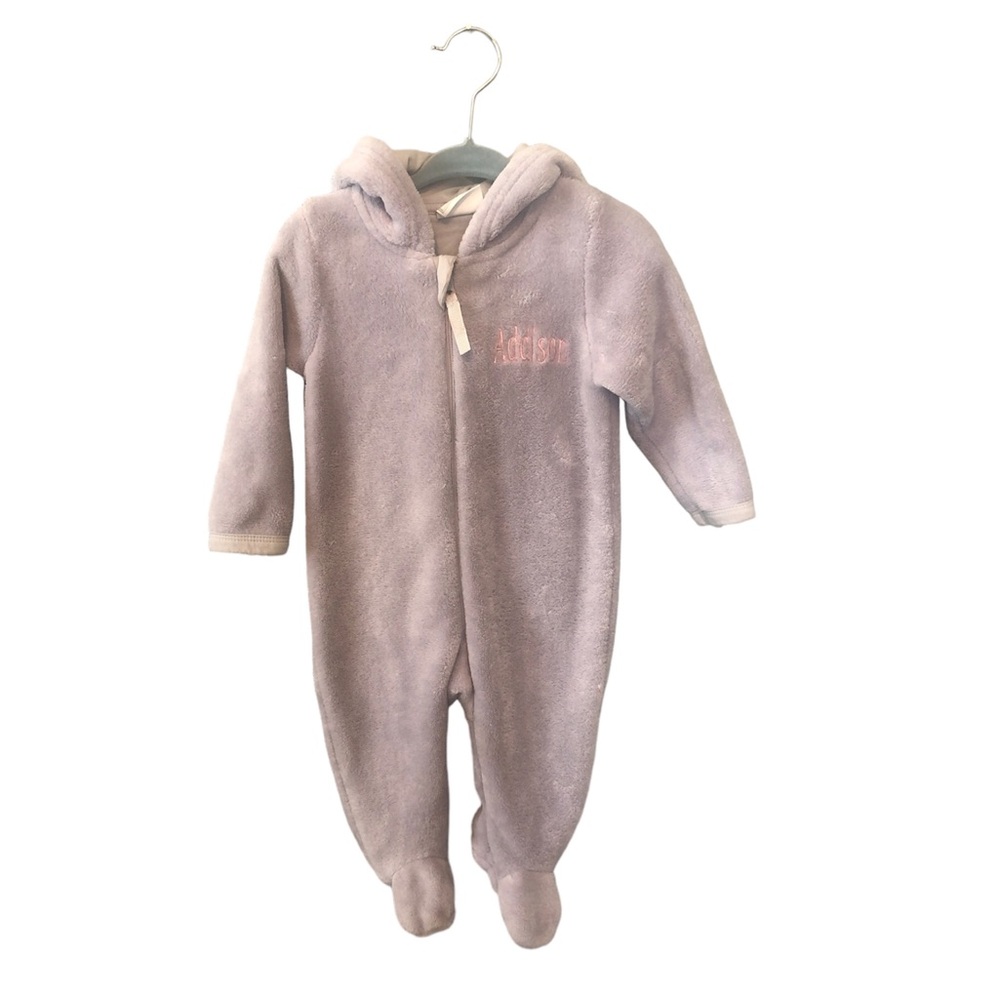 My 1st Years Gray Addison Onsie Footie Hooded Pajamas 6-9 Months